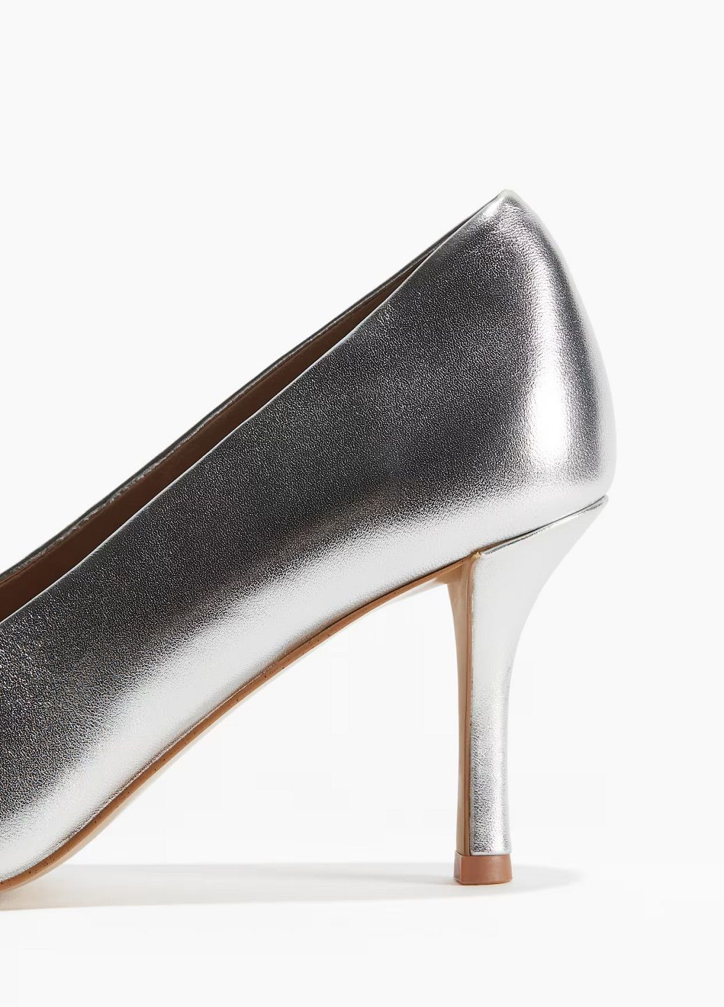 H&M Туфлі срібний з натуральна шкіра, швеція — демісезон (313175733)