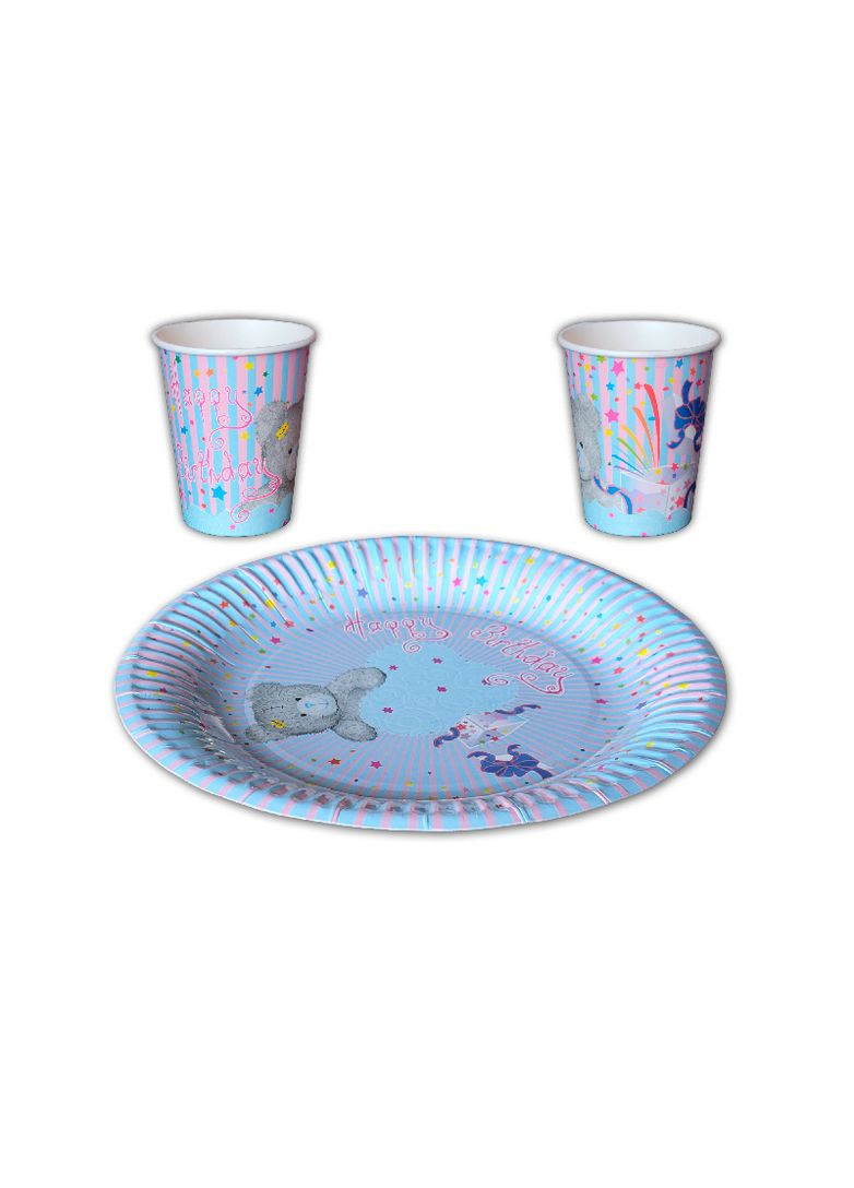 Набір паперового посуду Ведмедик (малий) 100 предметів KOZA Style (322167901)