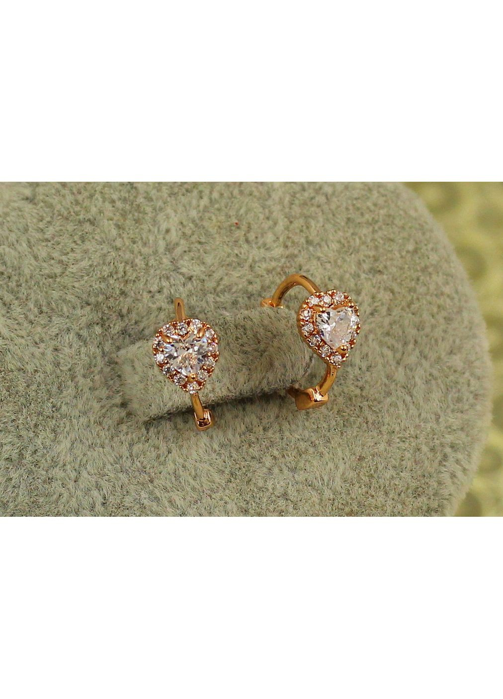 Сережки дитячі сердечко в обідку 1,2 см золотисті love-shopping Xuping Jewelry (354663027)