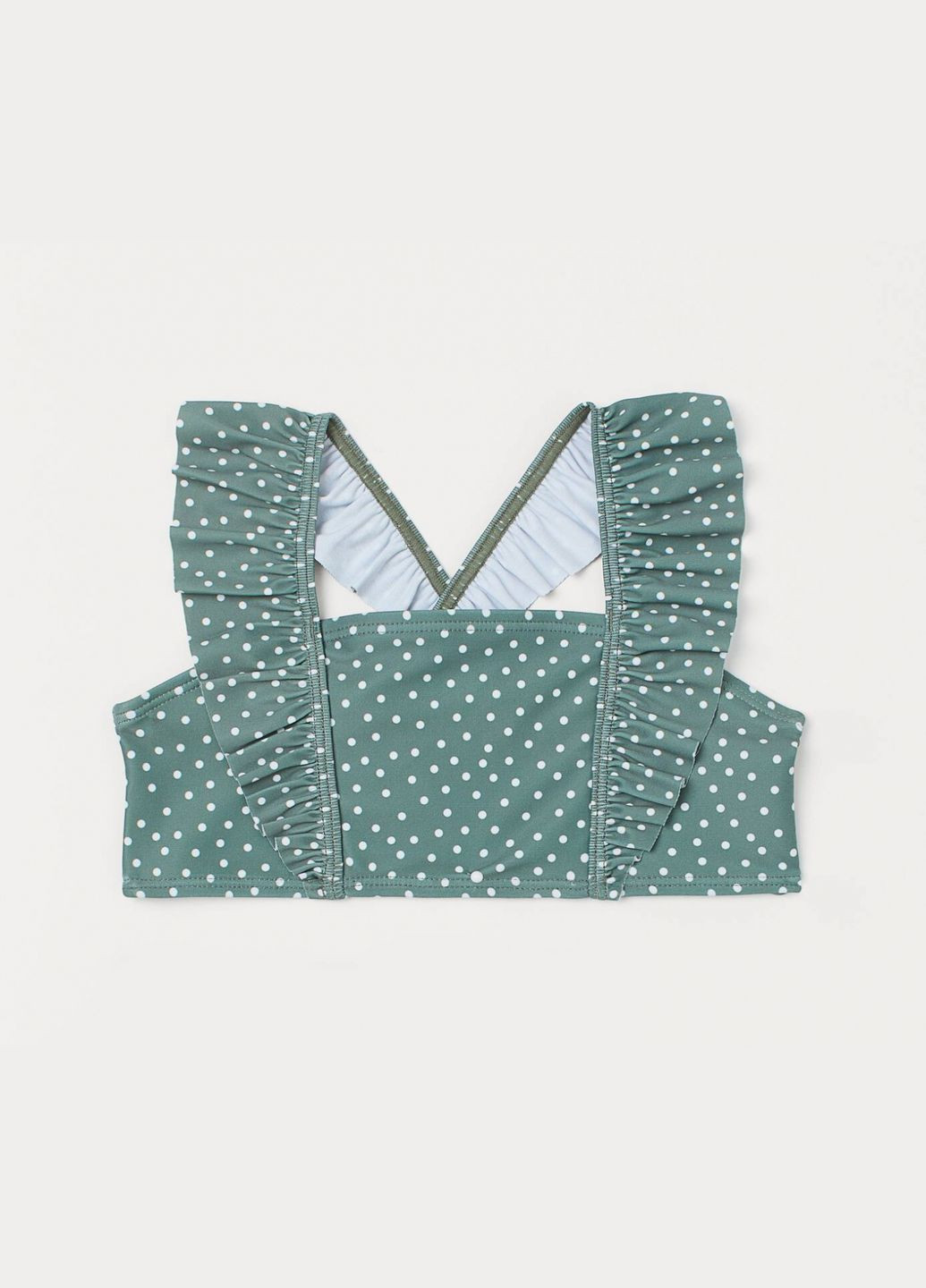 Верхня частина купальника з рюшами для дівчинки 0917469-003 зелений H&M (342336040)