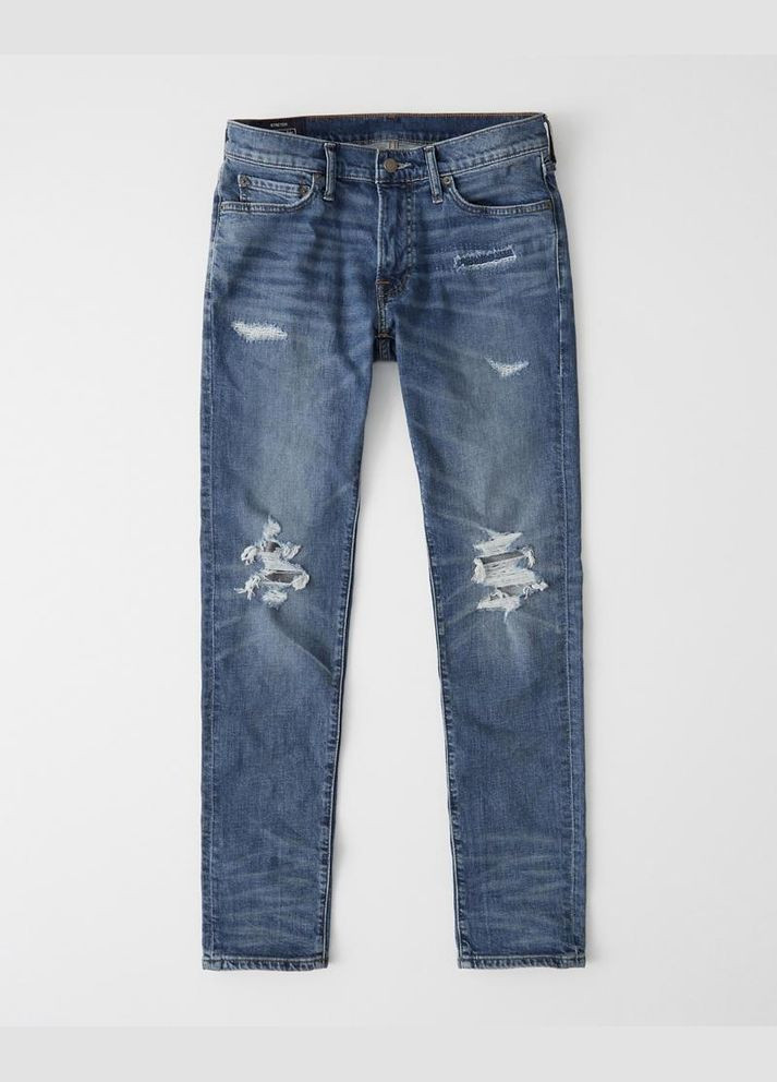 Синие демисезонные джинсы super skinny af6264m Abercrombie & Fitch