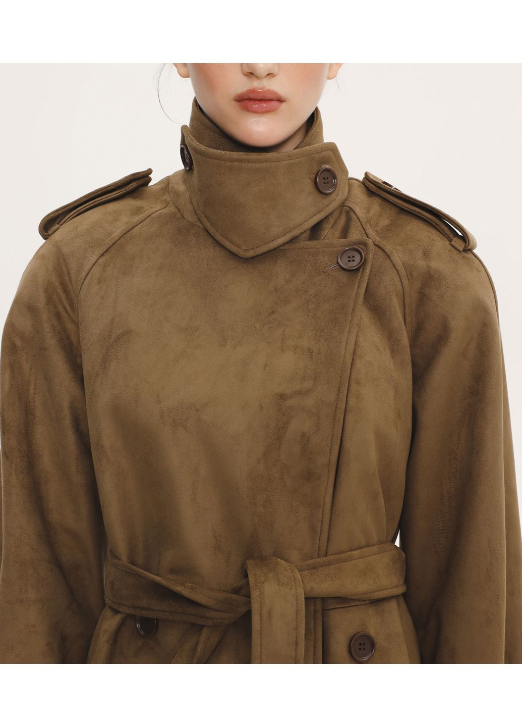 Темно-коричневе демісезонне Тренч максі 739-1 Papaya