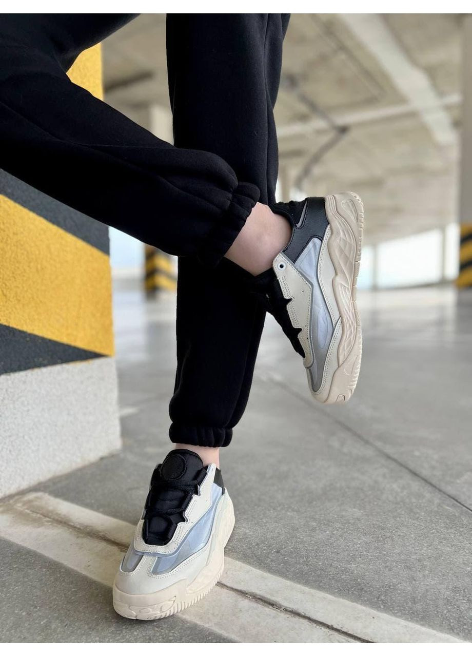 КРОССОВКИ ЖЕНСКИЕ ADIDAS NITEBALL BEIGE BLACK АДИДАС НАЙТБОЛ No Brand чёрные демисезоны (368887684)