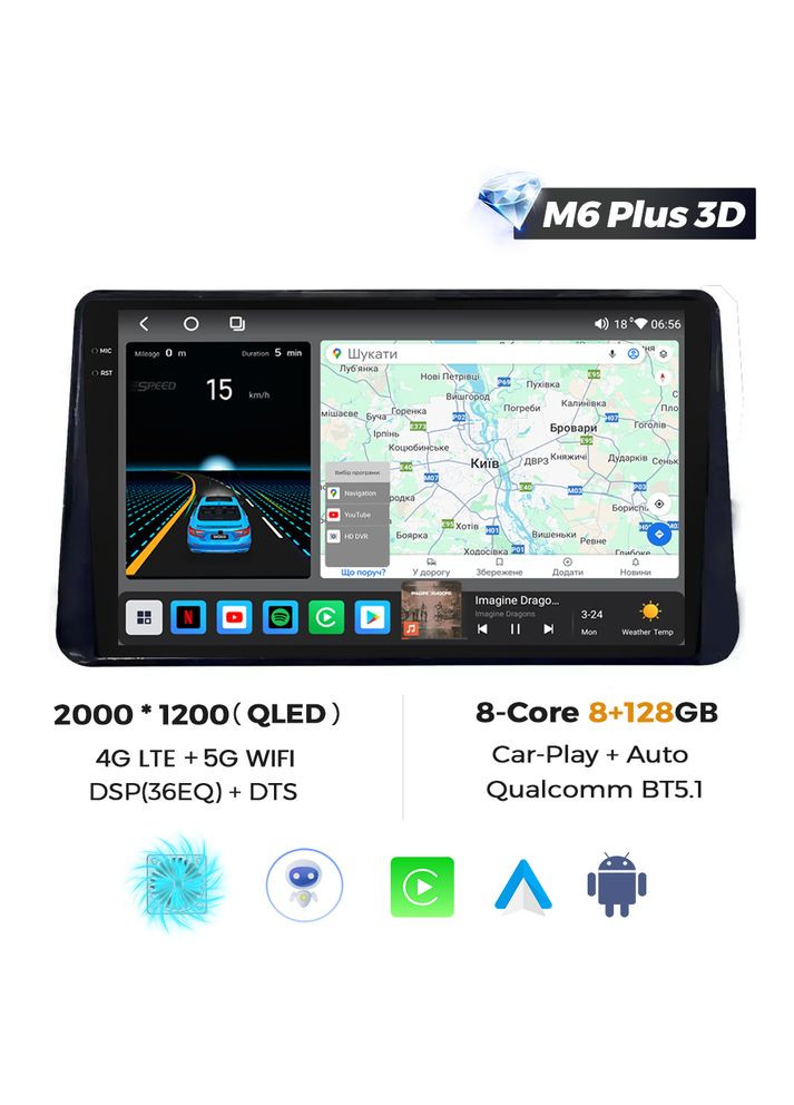 Штатна магнітола M6 Plus Honda CR-V (2022-2024) CarPlay QleD 10 inch Mekede (351868436)
