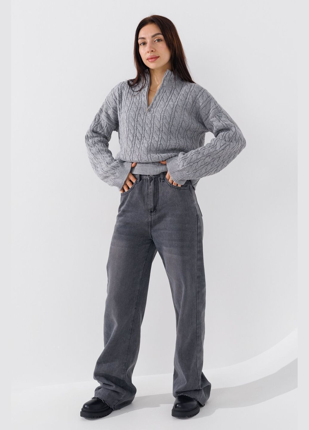 Джинсы женские 015 Серый (2000990641502D) shop (2000990641502) Палаццо No Brand - (298409408)