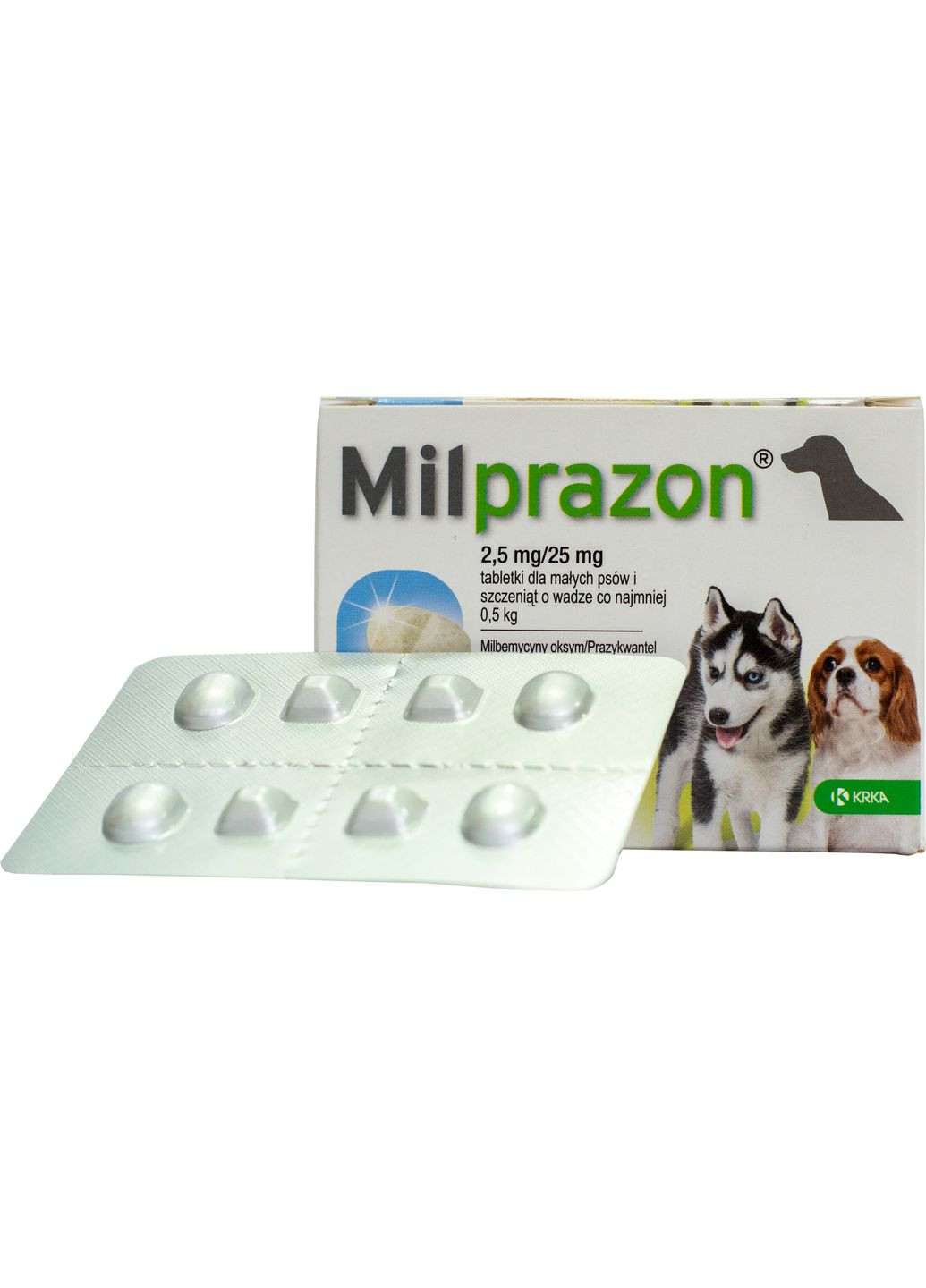 Таблетки для маленьких собак и щенков Милпразон для лечения и профилактики гельминтозов 4т 2,5 мг/25 мг KRKA (279568030)