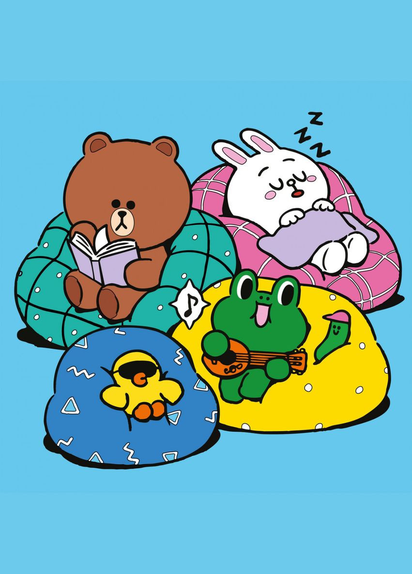 Картина по номерам Лайн Френдс Браун Салли Кони и Леонард на отдыхе 955370 25х25 см Santi (364763193)