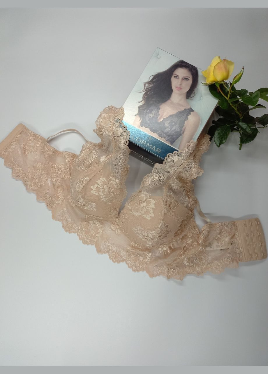 Бежевий бралетт бралет бежевий мереживний з пуш-ап розмір 70в gem Lormar поліестер