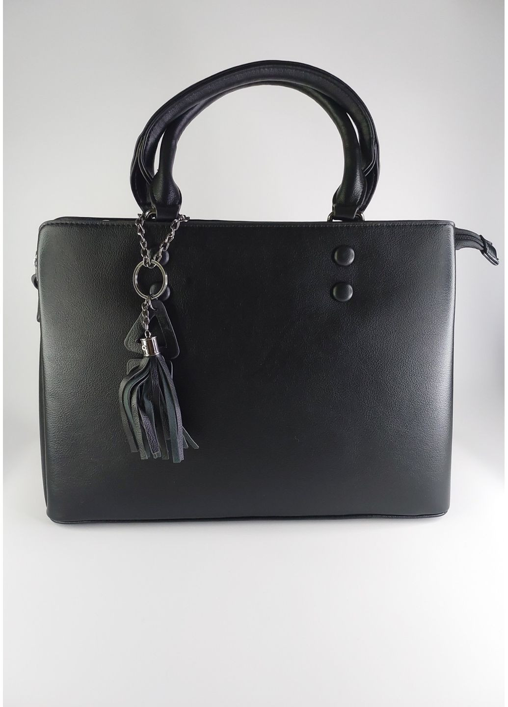 Сумка женская классическая А4 черная с двумя короткими ручками и ремешком на три отделения черная Karlos Marconi (357437598)