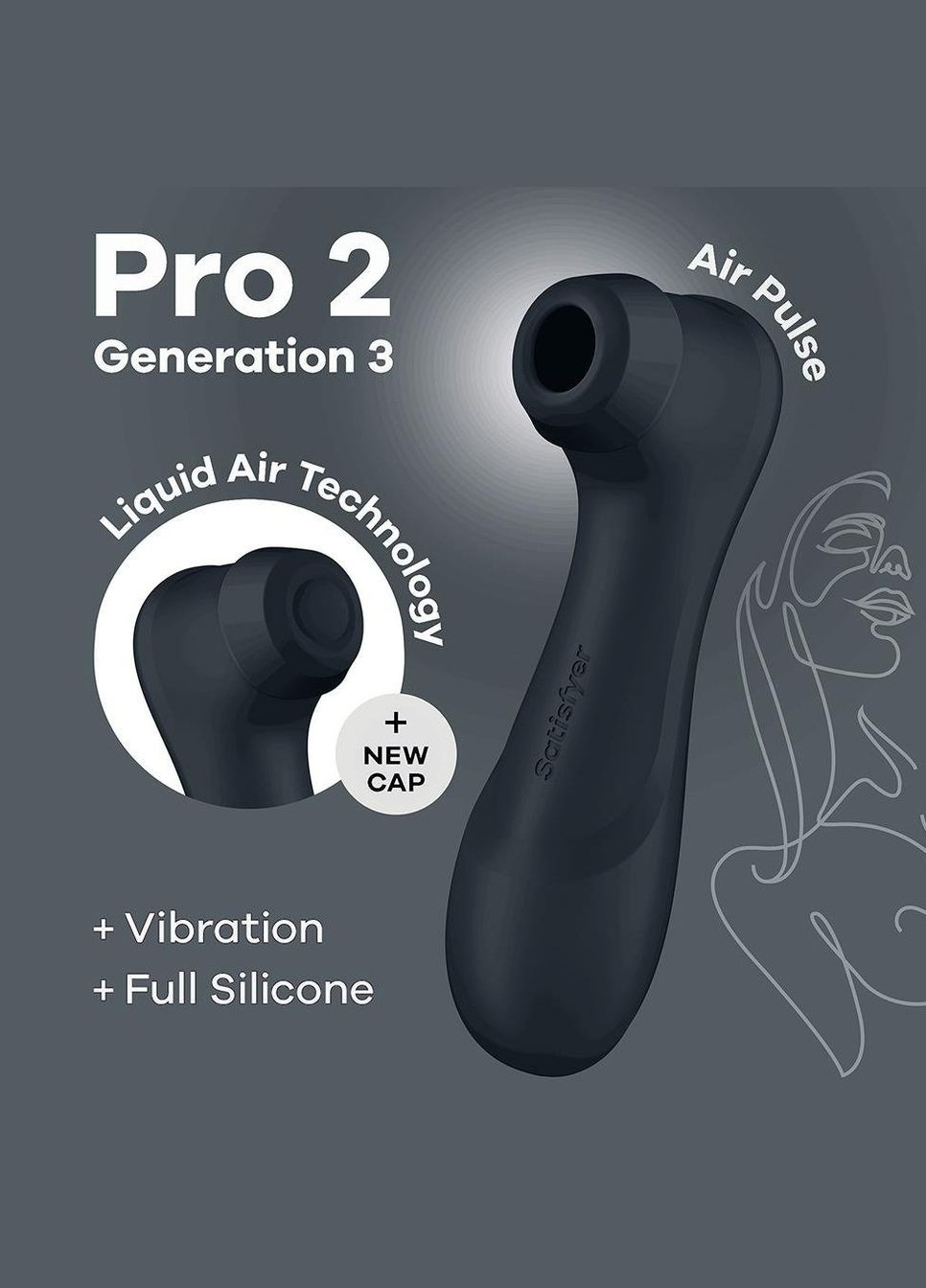 Вібратор із ефектом пульсації Pro 2 Generation 3 чорний Satisfyer (347312899)