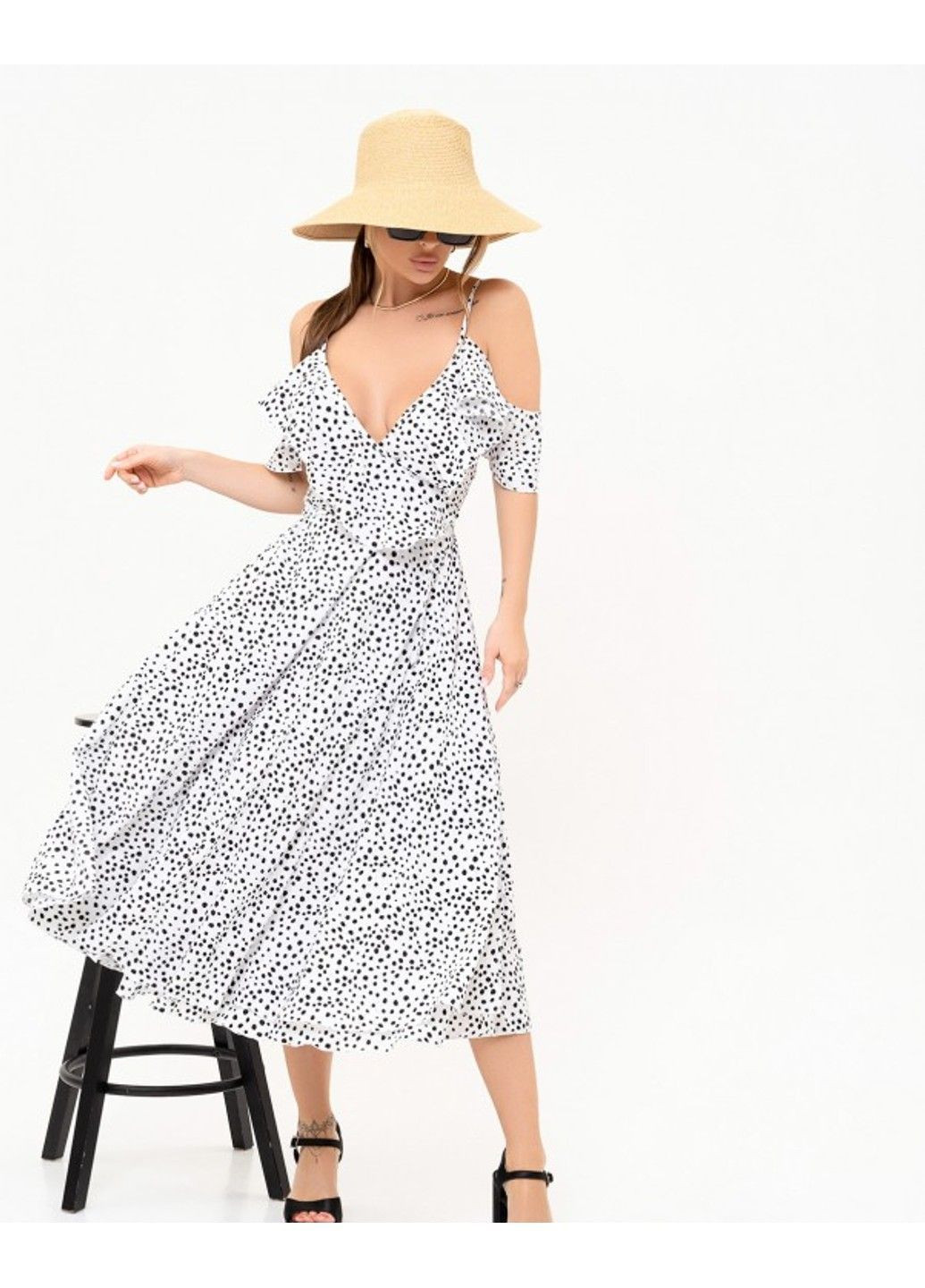 Белое повседневный платье 13904 l белый ISSA PLUS