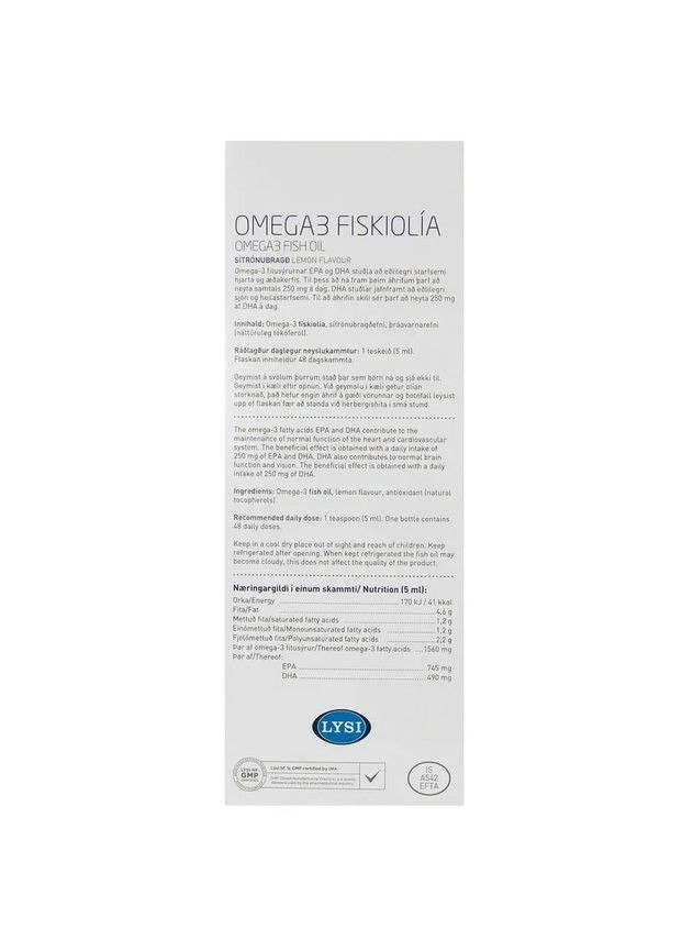 Омега-3 жирные кислоты EPA/DHA, в жидкости со вкусом лимона, 240 мл LYSI HO320 (363620302)