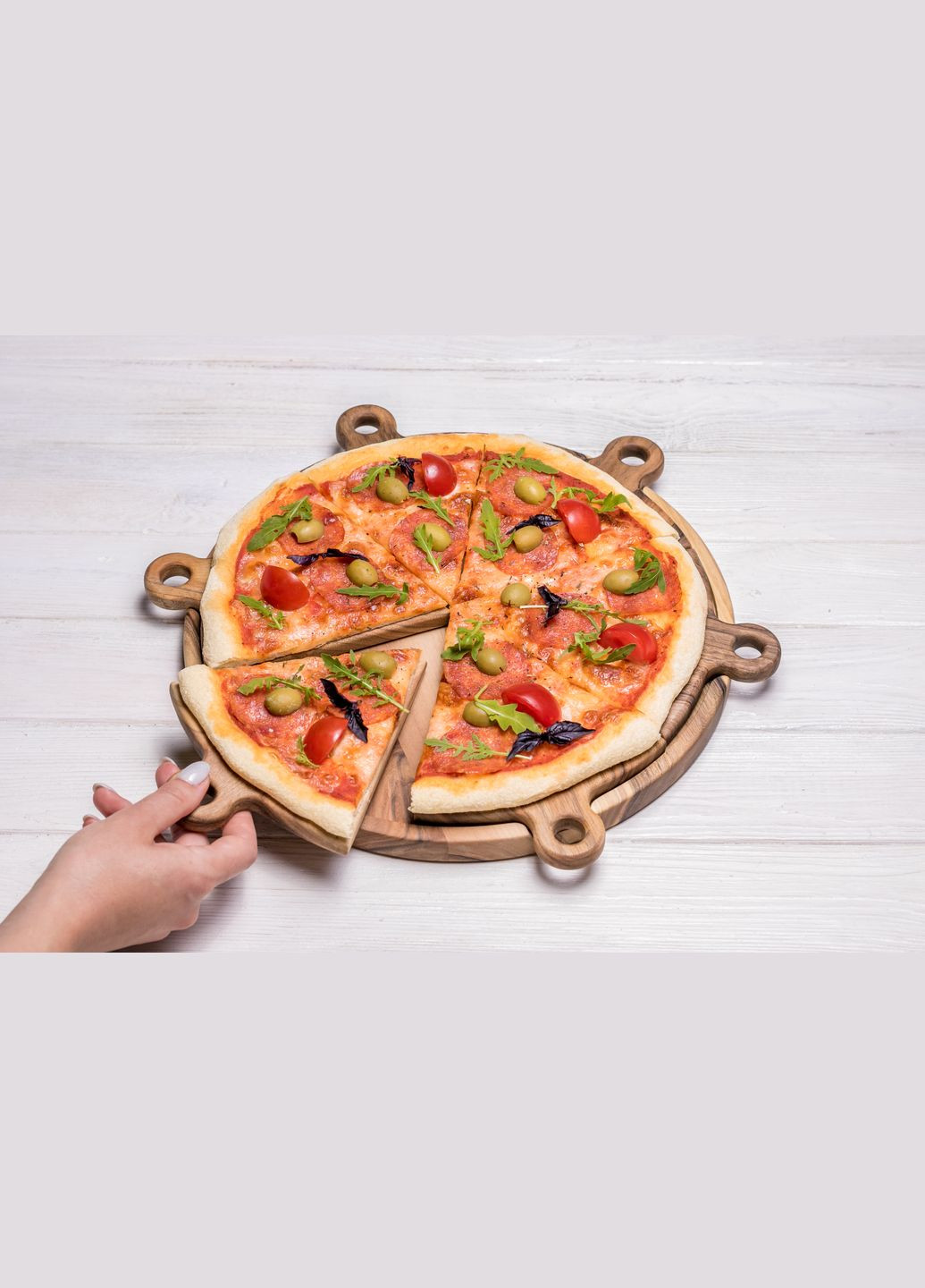 Деревянная подставка для пиццы S Доска для пиццы с персонализацией EcoWalnut (295266072)