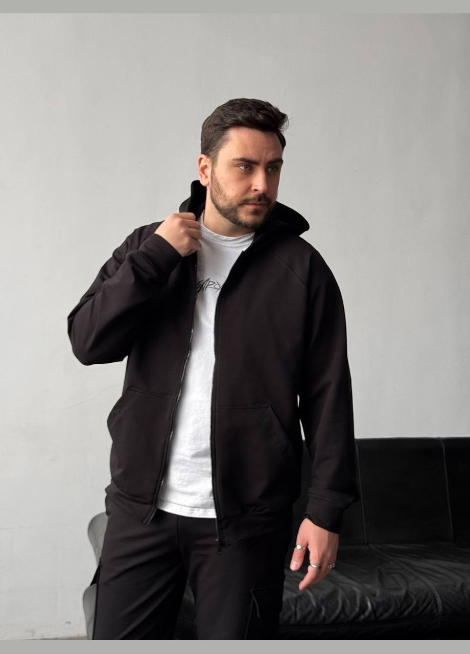 Мужской спортивный костюм Jack с кофтой на молнии черный No Brand (327845514)