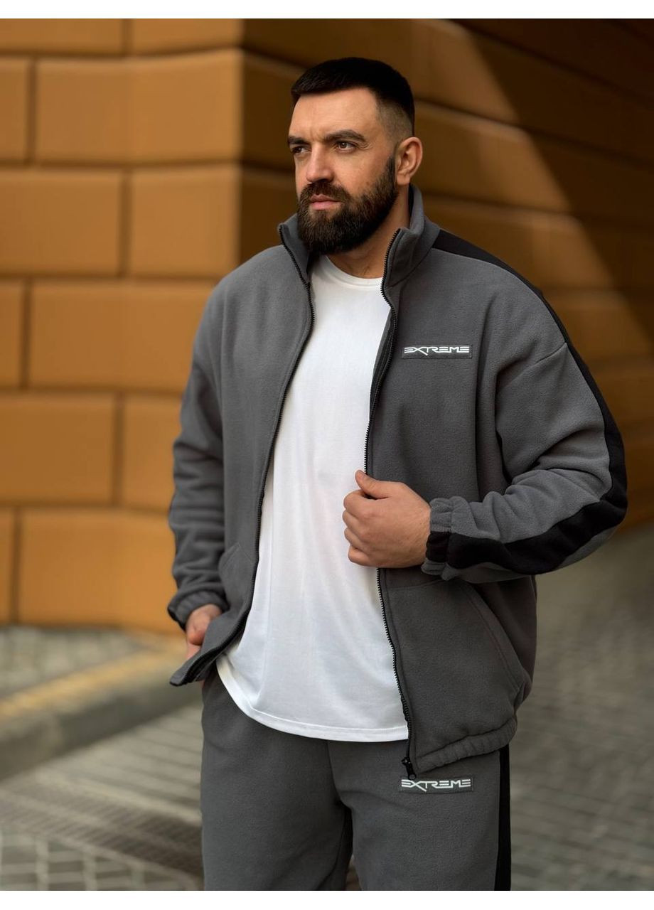 Світло-сірий зимній чоловічий теплий костюм брючний No Brand