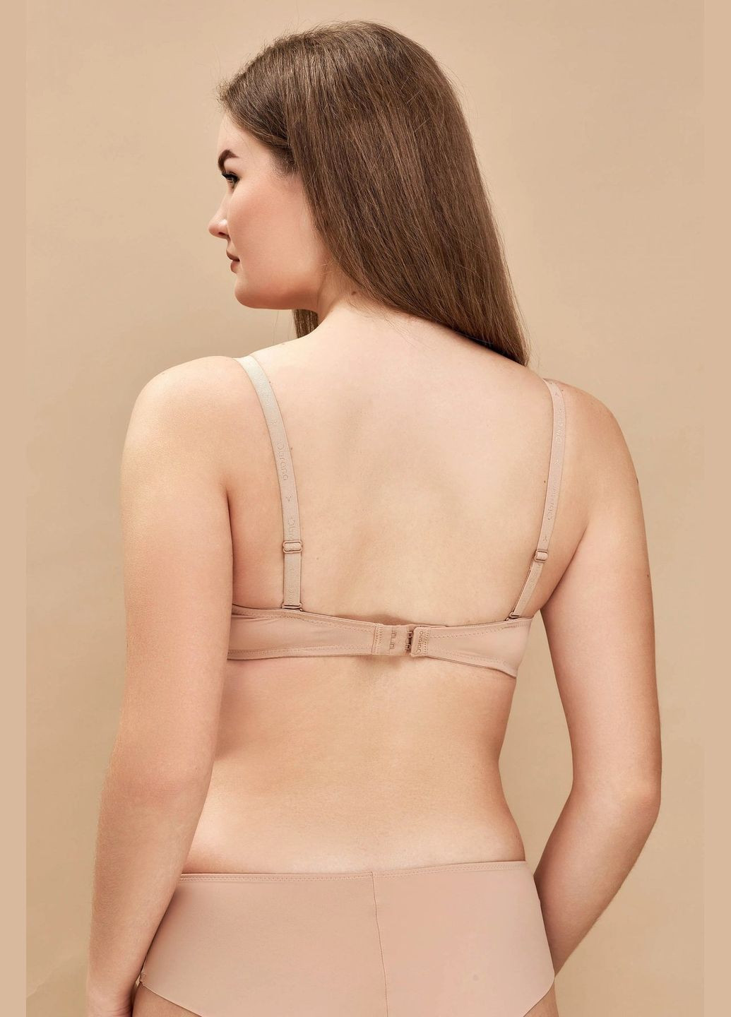 Бежевый брасьер бюстгальтер Obrana с косточками