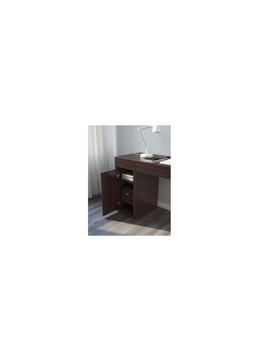Робочий стіл з тумбою чорнокоричневий IKEA (272149849)