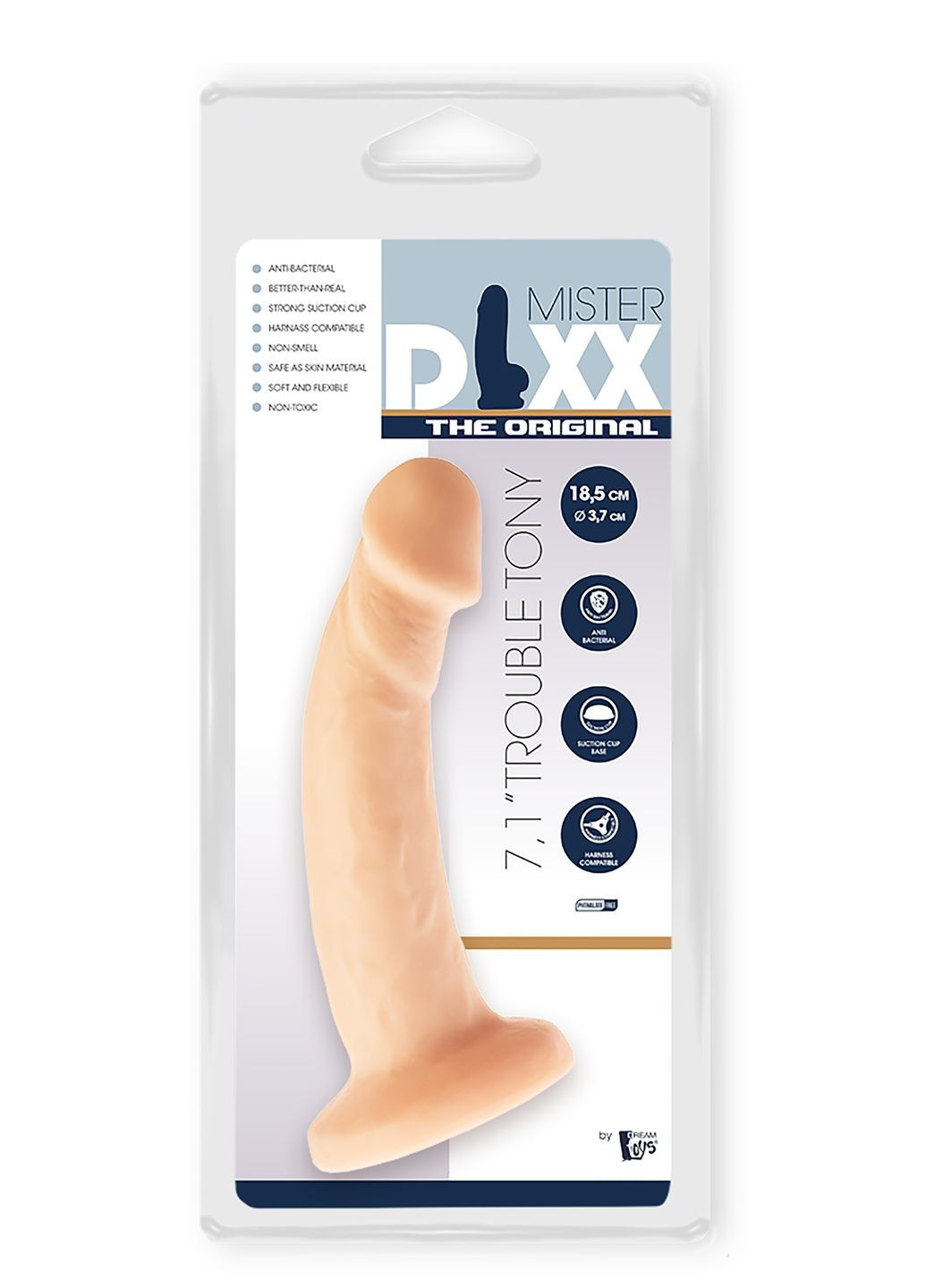 Фалоімітатор реалістичний Mr. Dixx Trouble Tony, на присосці, 18.5 х 3.7 см Dream Toys (306440005)