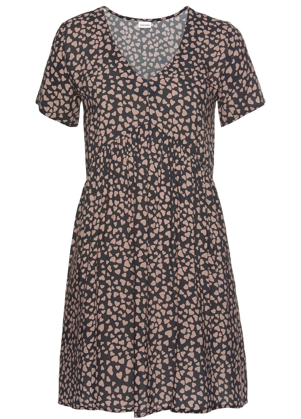 Черное повседневный платье Lascana сердечки
