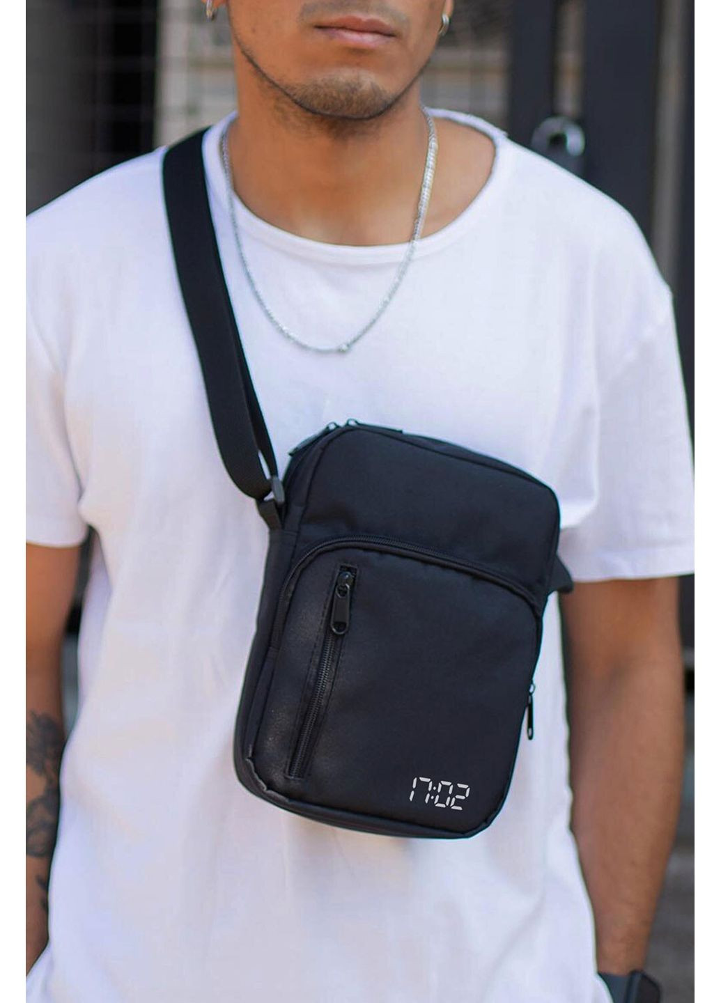 Мужская Сумка Мессенджер Барсетка Через Плечо с Принтом 1702 Black Without (360641844)