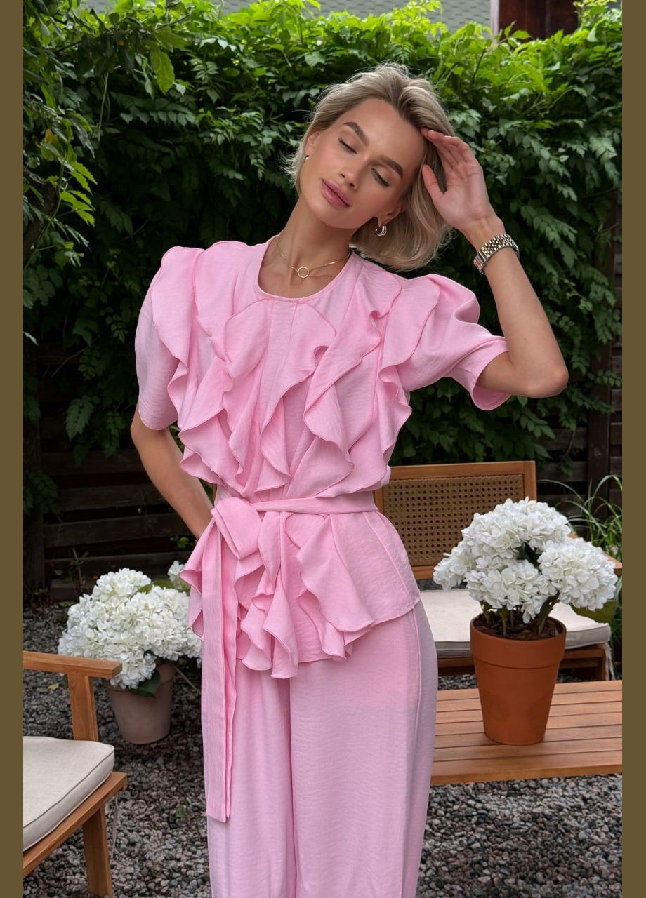 Костюм из натурального льна розового цвета. Jadone Fashion (339607469)