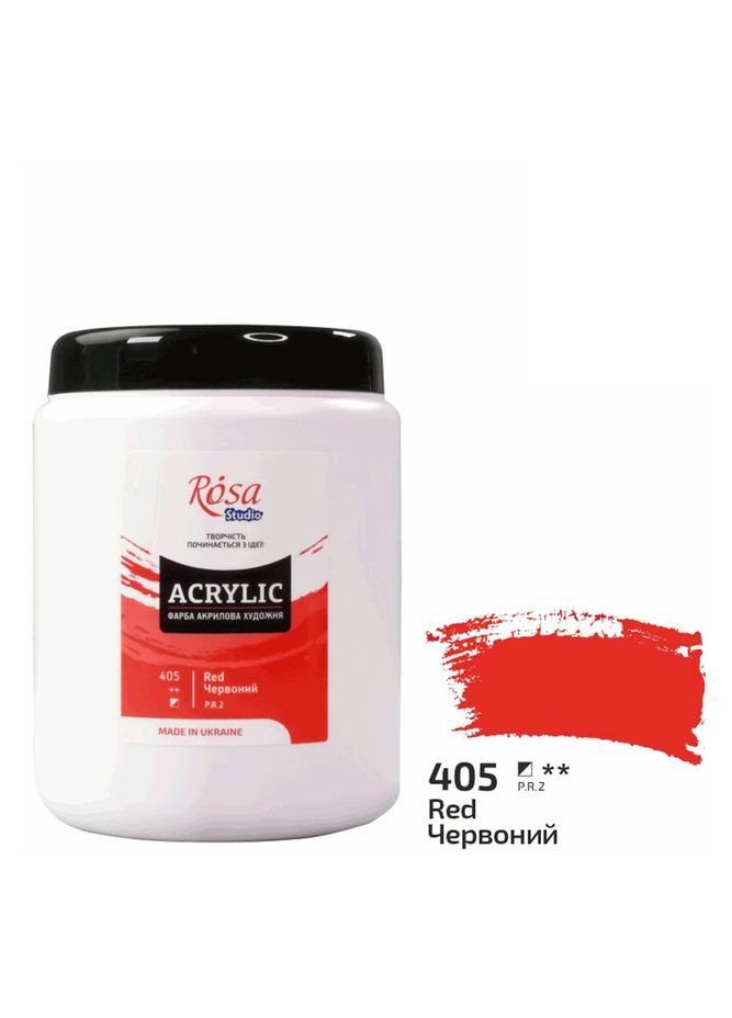 Краска акриловая матовая Studio Красная (405) 1000 мл (322001405) Rosa (342751248)