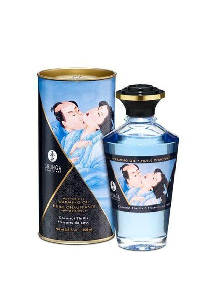 Розігрівальна олія Aphrodisiac Warming Oil - Coconut Thrills (100 мл) без цукру, смачний Shunga (303905077)