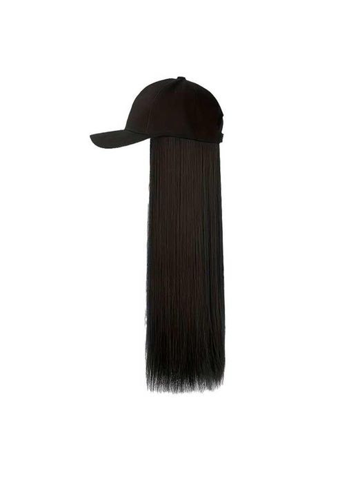 Парик кепка с волосами длина 50 см. Брюнетка. Кепка с волосами женская защищает от солнца China (360604070)