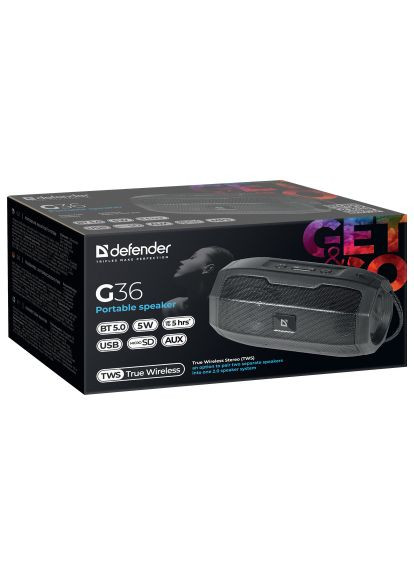 Акустическая система (65036) Defender G36 5Вт FM/microSD/USB Black (366068564)