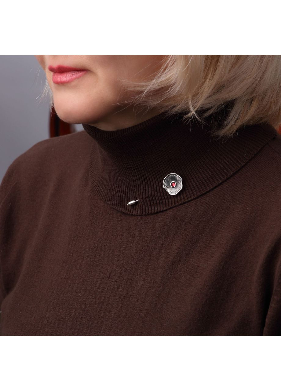 Брошка-голка Мальва Rose срібна 925 Skifska Etnika (364202646)