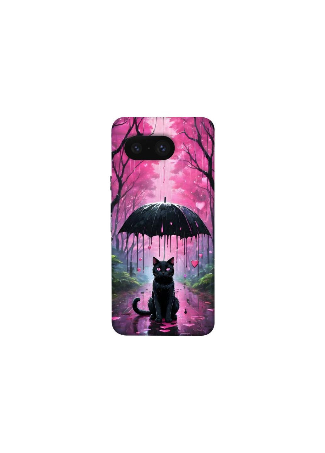 Чехол на Google Pixel 8 Black cat Frontalka (347240374)