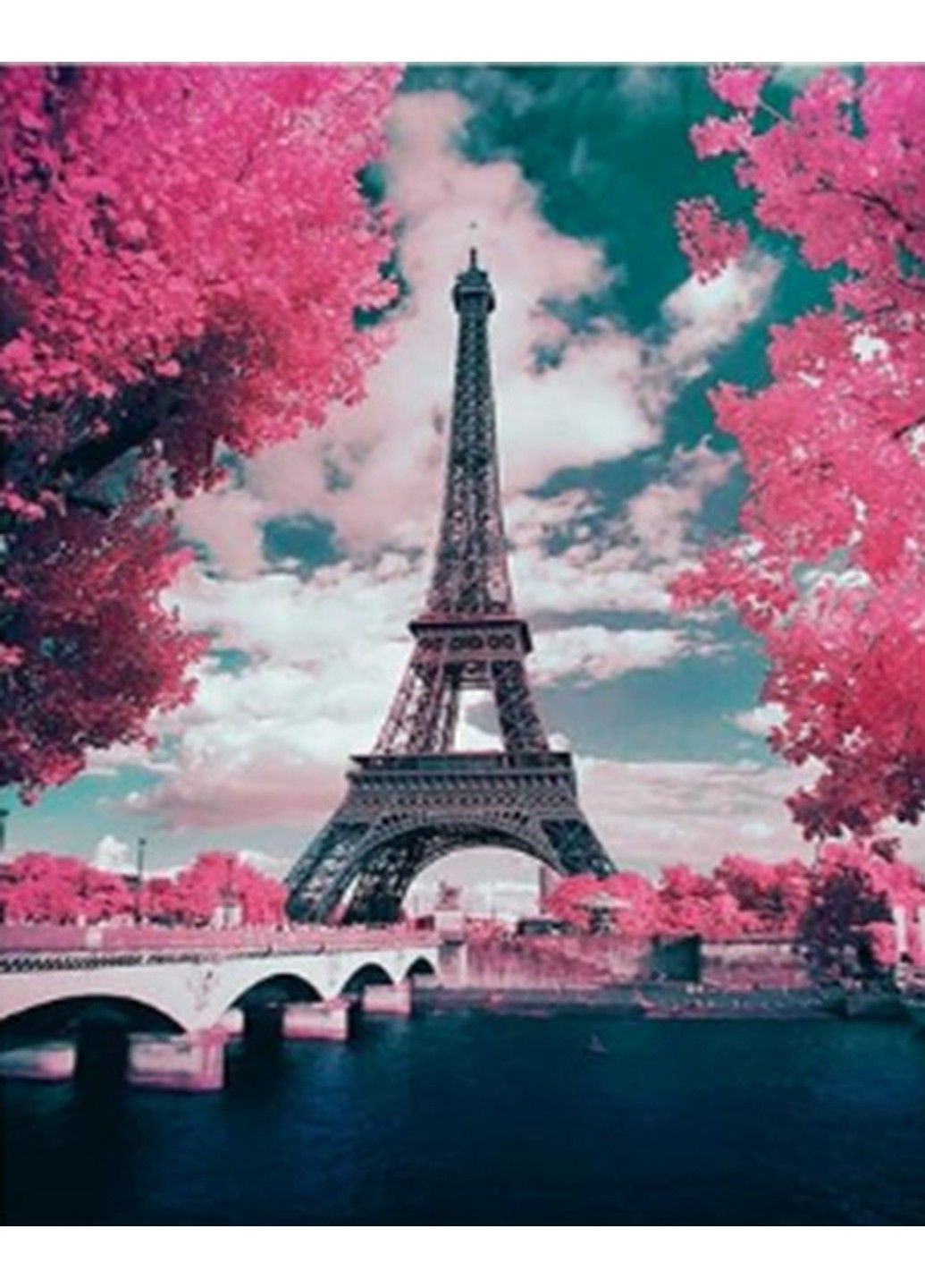 Набір Алмазна мозаїка вишивка Ейфелева вежа місто люди стихія небо на підрамнику повна 5d 40х50 No Brand (332208092)