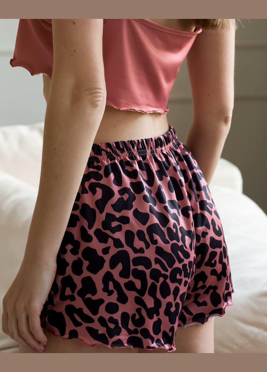 Пудровая всесезон пижама женская шорты топ топ + шорты No Brand