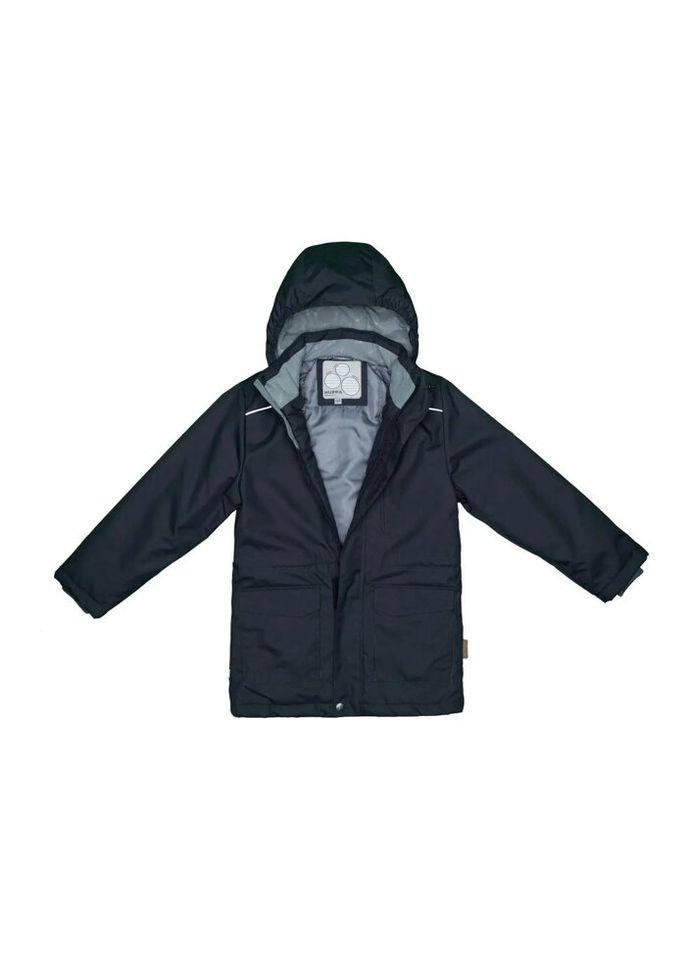 Темно-сіра демісезонна куртка rolf 1 17640110 темно-сірий 134 (4741468637150) Huppa