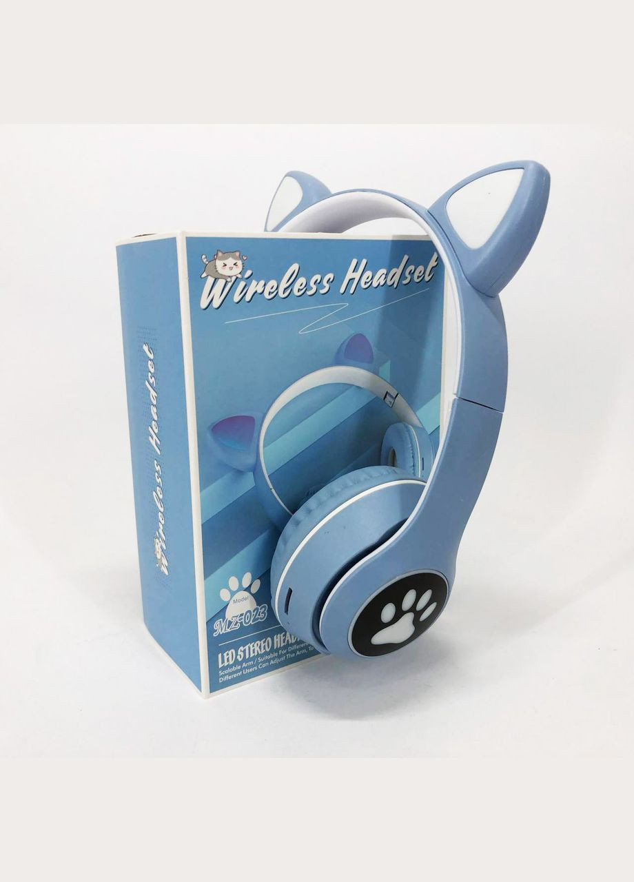 Бездротові навушники з котячими вушками та RGB підсвічуванням Cat VZV 23M. Колір: блакитний No Brand (357345845)