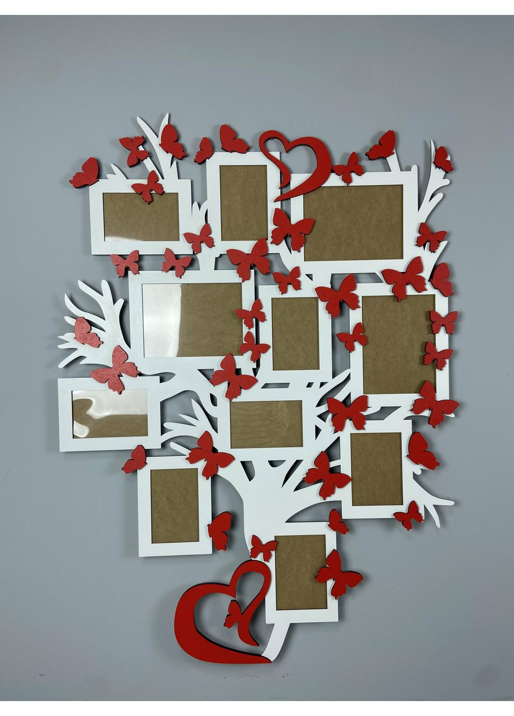 Дерев'яне панно Сімейне дерево "Затишні спогади" 110х81 см (рамки - 10x15 см - 8 шт; 21х15 - 3 шт) Decart (360612203)