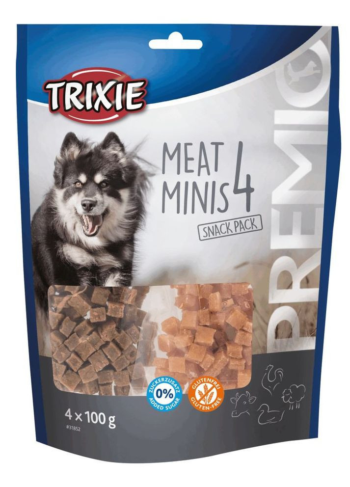 Ласощі для собак PREMIO 4 Meat Minis (курка, качка, яловичина, баранина) 4х100 (4011905318523) Trixie (279568534)
