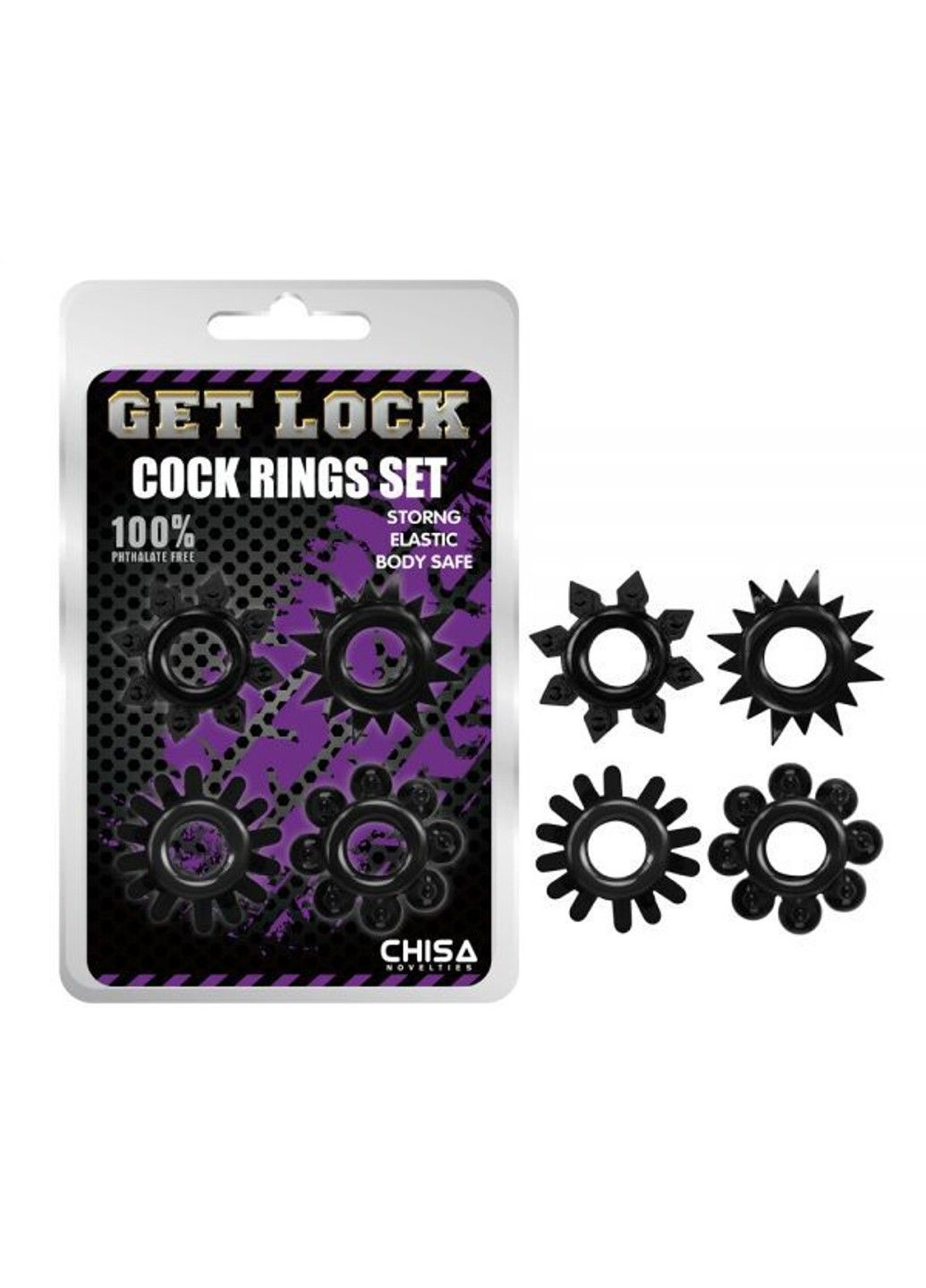 Набір кілець GK Power cock Rings Set-black, Універсальний Chisa (290278711)