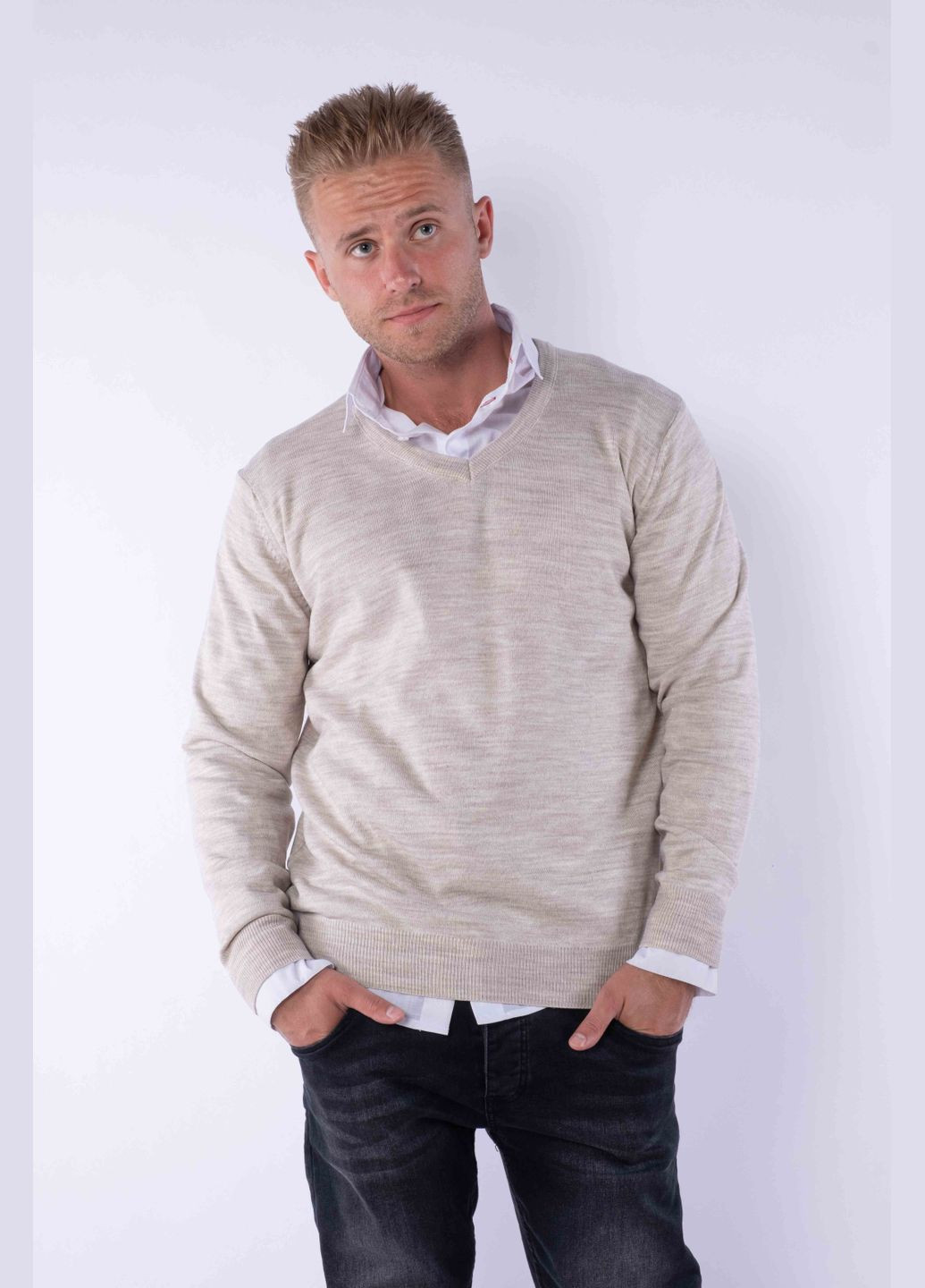 Бежевий демісезонний пуловер (бежевий) Time of Style