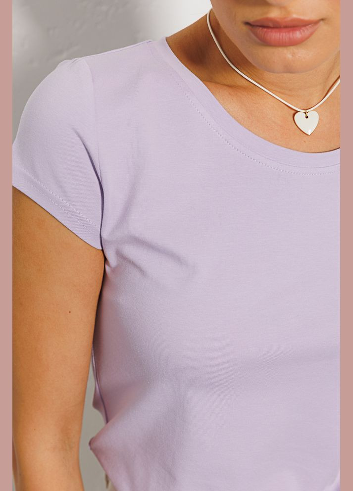 Бузкова жіноча прилегла футболка фіолетового кольору Arjen