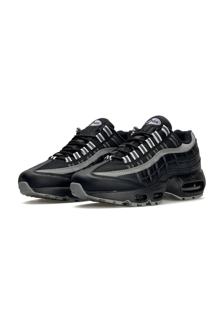 Чорні Осінні кросівки чоловічі nike No Brand Air Max 95 All Black Grey