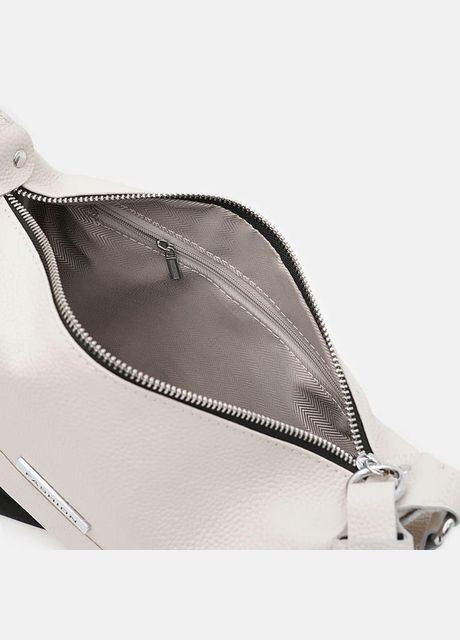 Сумка крос-боді через плече жіноча шкіряна з широким ременем маленька Білий 35589 Borsa Leather (336889586)