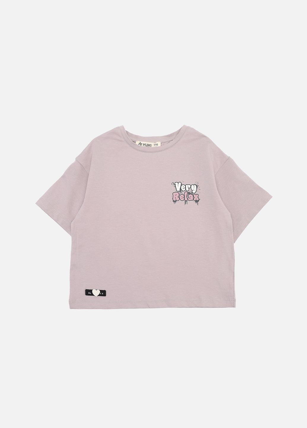 Светло-розовая летняя футболка с коротким рукавом для девочки цвет пудровый цб-00273299 Yuki