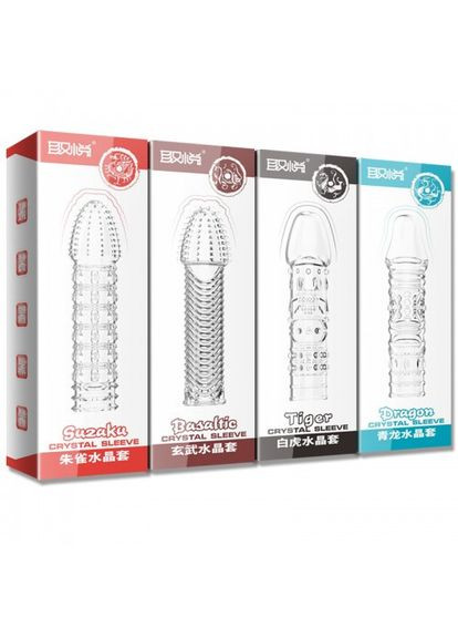 Насадка на пенис OptiMax силиконовая удлинняющая 4 вида Dragon голубой Lovetoy (303880446)