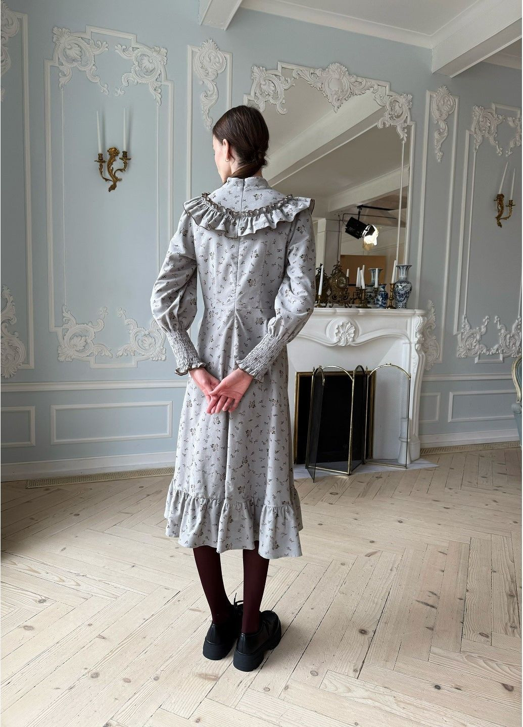 Серое праздничный, повседневный платье фланелевое El'dress