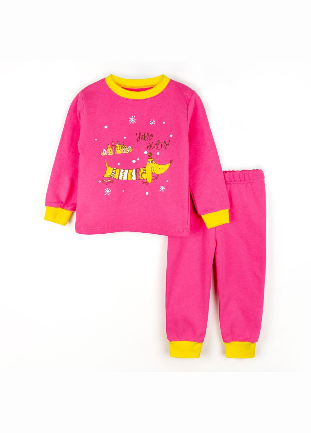 Рожева всесезон піжама для дівчинки з принтом та начосом winter dexter's