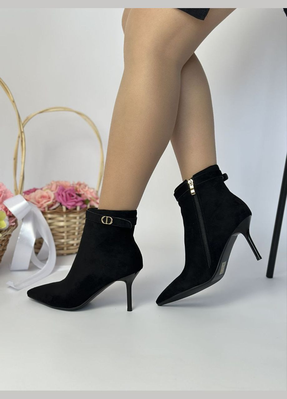 Чорні демісезонна стильні жіночі ботильйони No Brand