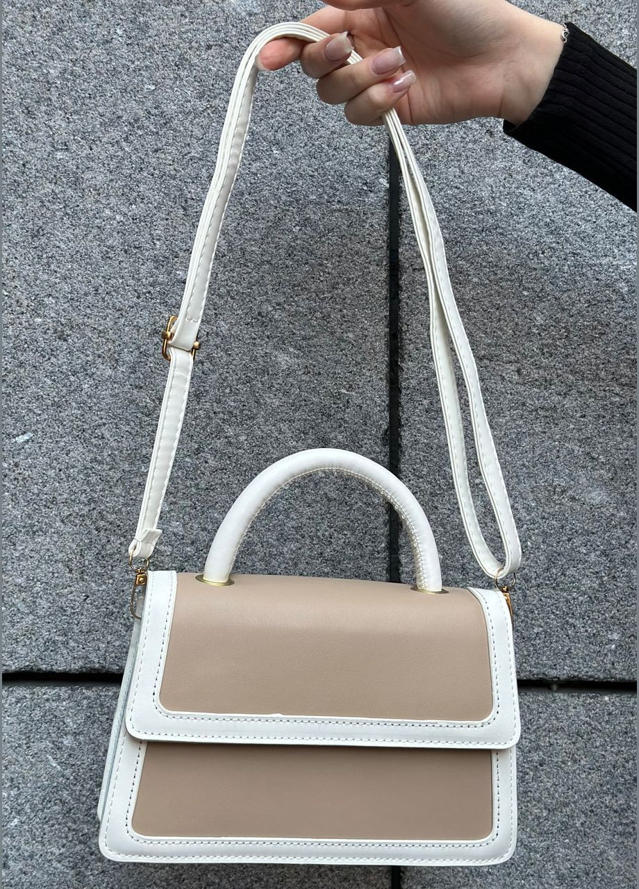 Женская сумка бежевая 3813 кросс-боди No Brand (306709442)