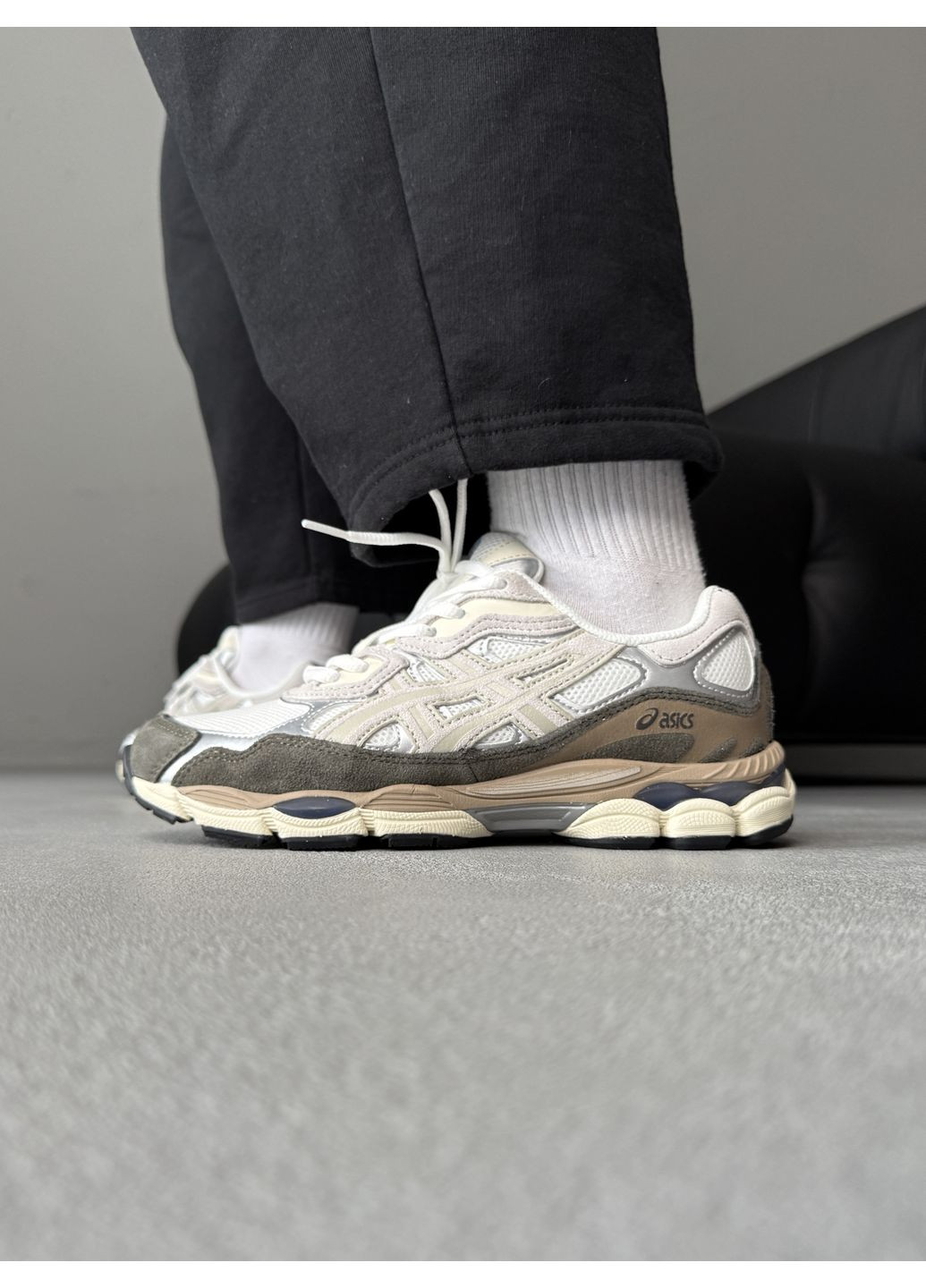 Цветные демисезонные кроссовки мужские asics gel-nyc brown / cream асикс гель нюк No Brand