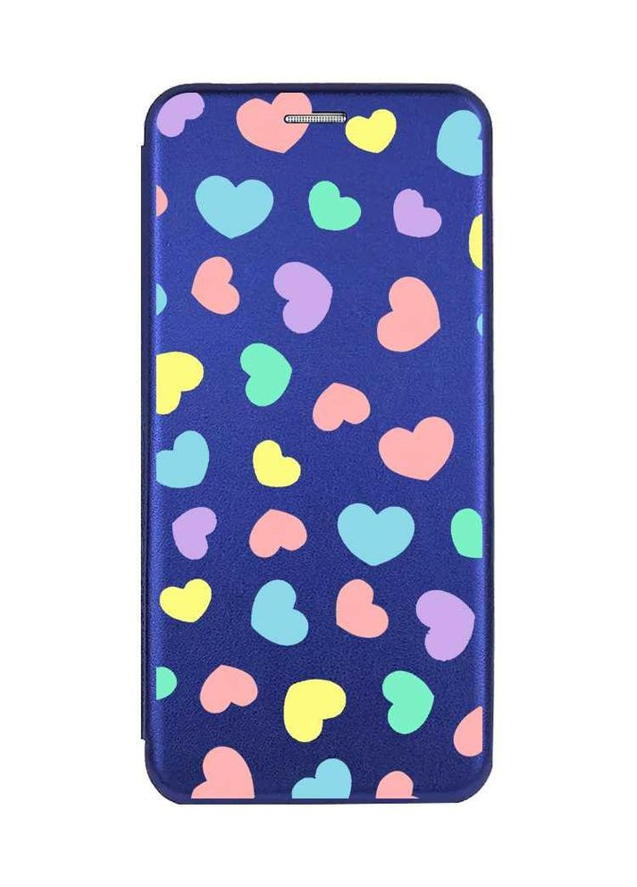 Чохол-книжка синій з малюнком на Xiaomi Redmi 14C / Poco C75 Сердечка (принт 335) Creative (355400789)